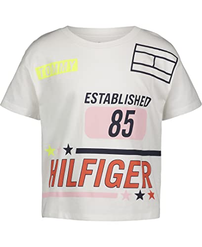 Image of Tommy Hilfiger Girls' Sport Short Sleeve T-Shirt, Crew Neckline, Lightweight & Stretchy