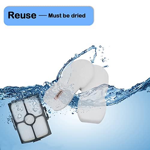 Yuefeng Replacement Filter For Shark Hz3002 Hz3000 Stratos Ultralight Corded Stick Vacuum, Replace Part Xffkhz3000 Xhfhz3000, 2+ 4 Pack Foam Filter And Felt Filter #TOP5