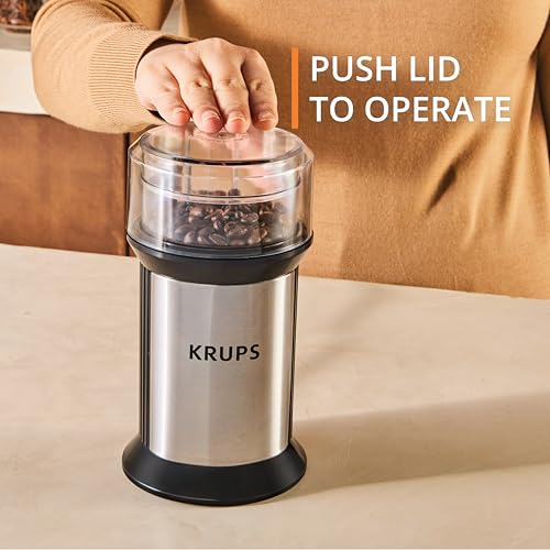 KRUPS Electric Blade Coffee Grinder 1.6 Oz, Adjustable Coarse to Fine for the Perfect Espresso, Grind Coffee Beans, Spices & Herbs, Removable Dishwasher Safe Bowl, Stainless Steel by KRUPS - Image 4