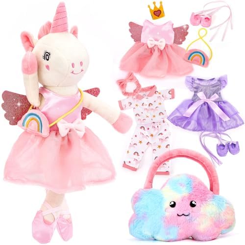 Unicorns Toys for Girls Age 4-6 Ballerina Doll Stuffed Animal Gir...