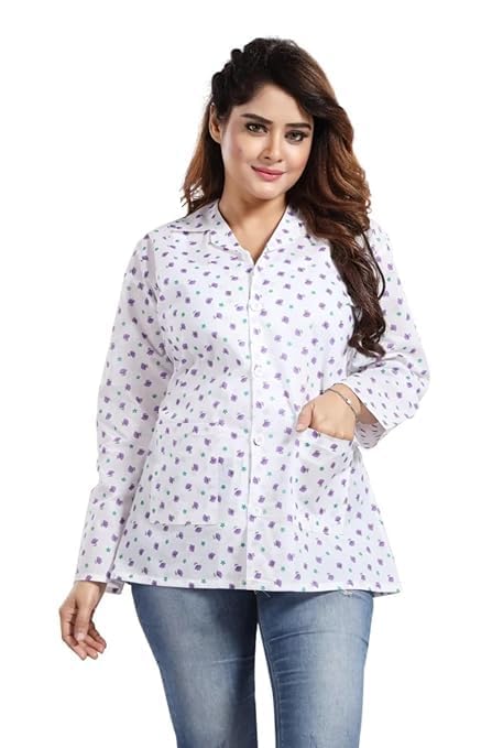 veytura Women's Cotton Floral Printed Summer Coat | Helps to Protect From Sunrays, Dust Pollution, Sunburn, Tanning of Skin | Ideal for Driving, Hot Summers, Traveling-picture-11