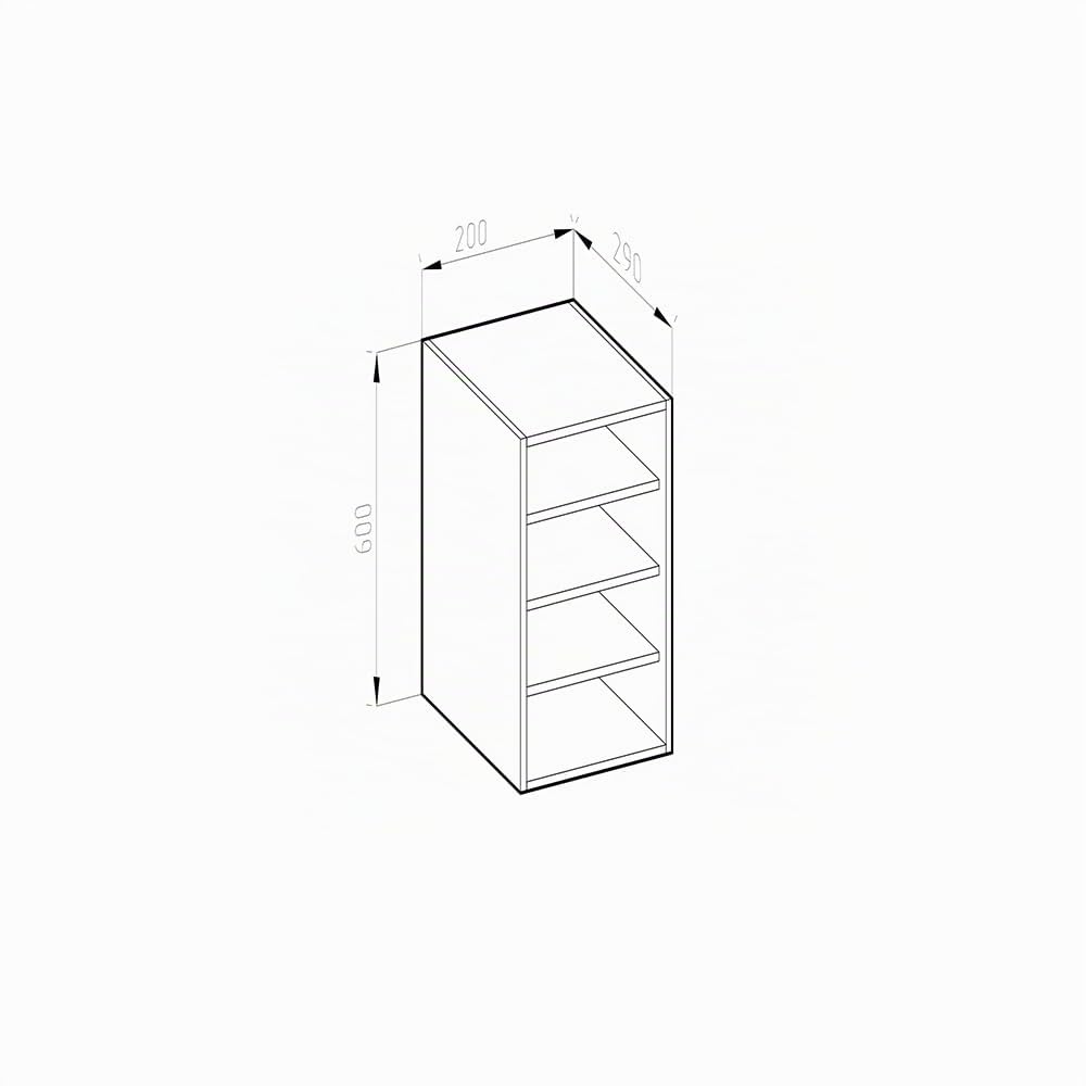 Vicco Armario Colgante R-Line, Roble Dorado, 20 cm, para combinación Libre Dentro de Sistemas de Cocina modulares