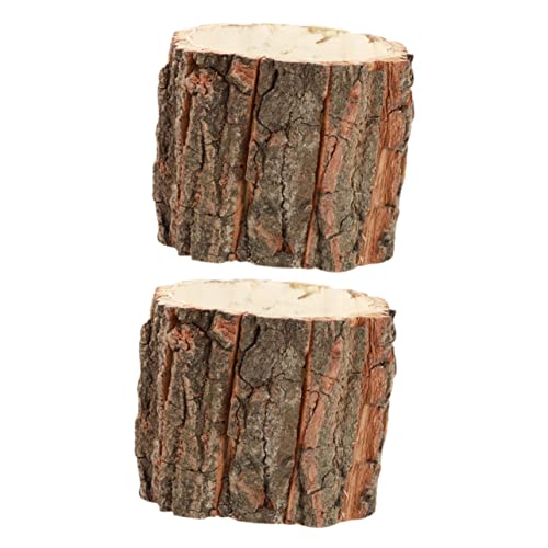 BESPORTBLE 2piezas Macetas De Madera Forma De De Árbol Estilo Rústico para Flores