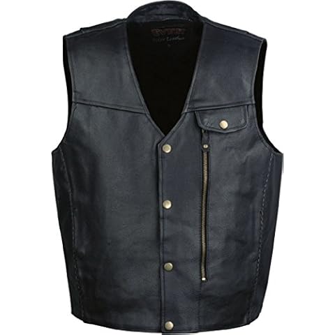 Event Biker Leather Men's Pistol Pete Utility Pocket Vest (Black, 5X-Large) Cover