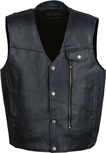 Event Biker Leather Pistol Pete Herren Weste mit Taschen, Schwarz, Größe 5XL Cover