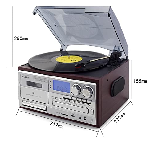 Tourne-Disque Vinyle Platine Vinyle Compatible Bluetooth à 3 Vitesses Tourne-Disque LP Vintage Gramophone Phono CD & Cassette Radio FM/AM - Les Beatles, Paul McCartney, John Lennon, RIngo Starr, George Harrison Tourne-Disque Vinyle Platine Vinyle Compatible Bluetooth à 3 Vitesses Tourne-Disque LP Vintage Gramophone Phono CD & Cassette Radio FM/AM – Image 7
