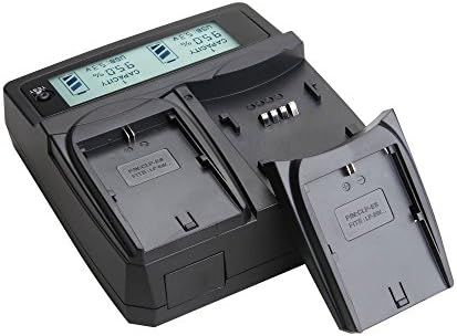 LPE6 Duo Battery Quick Charger with 2 LPE6 Adapter Plates for Canon USB c Battery Pack Quick Charge 3.0 with Big LCD Screen Display Charging Status and Battery Capacity