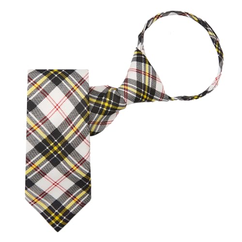 Jacob Alexander Boys' Royal Tartans Plaid 11-inch Zipper Neck Tie2