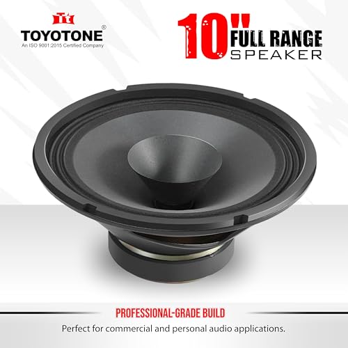 Image of TOYOTONE 10-Inch Full Range Speaker, Dual Cone, 150W RMS, 8 Ohm, Copper Voice Coil, 120x17mm Heavy Magnet - Hi-Fi Audio for Home & Car