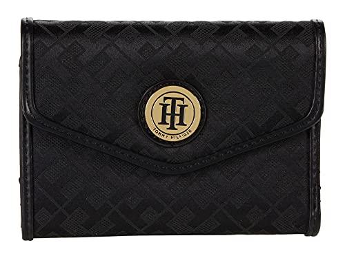 Tommy Hilfiger Large-Medium Envelope Wallet-Geometric Jacquard Black Tonal One Size