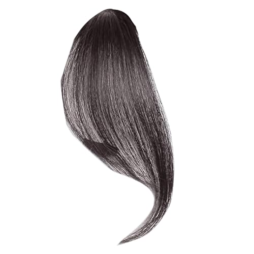 Hair Toppers for Women, Human Hair Topper with Bangs, Clip On Bangs for Thinning Barnet, Easy Clip-in Design for Daily Styling, Fashion Accessory for Quick Style Change (Dark Brown)