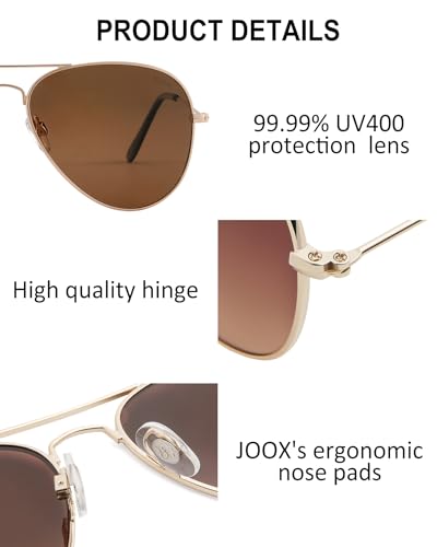 Image of Joox Aviator Sunglasses for Men Women,Polarized UV 400 Protection Lens with Metal Pilot Frame Unisex