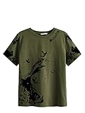 Dagcros Half Sleeve Round Neck Cotton T-Shirt for Boy's (BD-34-Olive_30_bz)