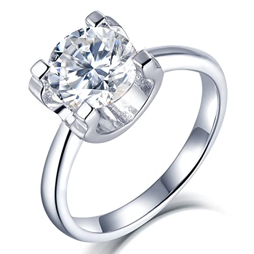 Bague Solitaire Argent KnSam en forme de U le cadeau de mariage idéal aux 4 griffes serties