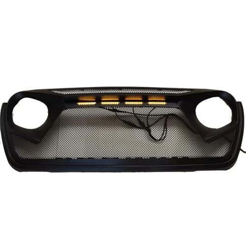 Coche Parrilla para Jeep para Wrangler JL 2018 2019 2020 2021, Parachoques Delantero De Coche, Parrilla De Carreras, Rejilla, Piezas Exteriores Negras Mate Rejilla Radiador(B Style Light)