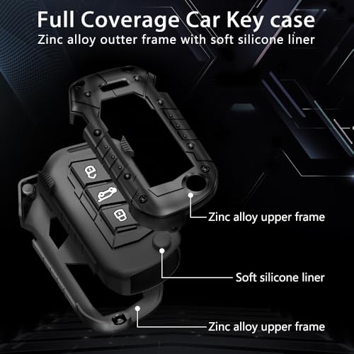 Image of Luxury Metal Waterproof Silicone Car Key Cover with Keychain |Transformer Series 3 Button Metal Smart Keycase Compatible with Mahindra Thar Roxx, 3XO, XUV700, Scorpio N 2023 & Bolero