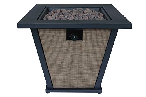 Bond Manufacturing 52137 Brently 28' Square 50,000 BTU Gas Fire Pit Table, Black/Tan