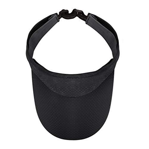 Sun Visor For Women Men, Quick Dry Mesh Sun Hat Uv Protection Sports Headband Athletic Sportswear Running Hat Unisex Adults Outdoor Tennis Golf Tennis Baseball Cap Hiking Fishing Sun Visor Hats Black #TOP3