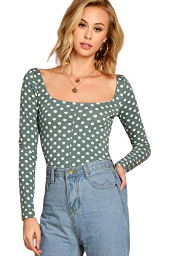 Polka dot square neck top Clearance