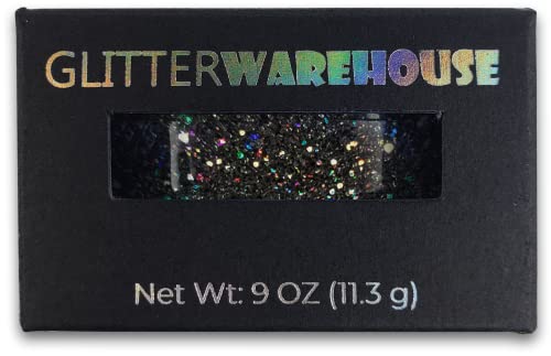 GlitterWarehouse Loose Glitter for Eyeshadow/Eye Shadow Shimmer Makeup Powder Diamond Black