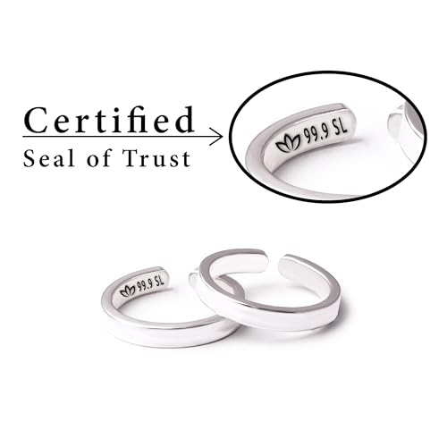 Image of Milan Jewellers 99.9% Pure Silver Toe Rings | Womens | Certified | Stamped (Pure Chandi Bhichiya)