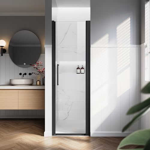AquivaCoast Frameless Pivot Shower Door, 24'- 25.6' W x 72' H, Hinged Pivot Swing Shower Doors with...