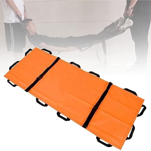 Camilla plegable, tela de nailon grueso, camilla multifuncional de primeros auxilios con 12 asas suaves, camilla de rescate portátil Oxford suave