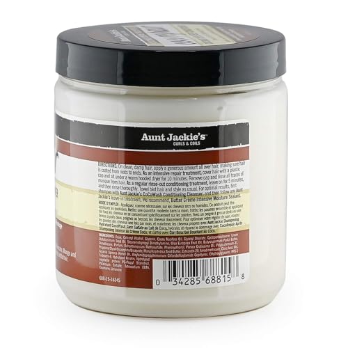 Aunt Jackie's Coconut Crème Recipes Butter Crème Intensive Moisture Sealant, Leave-In Conditioning Therapy for Dry Hair, 7.5 oz