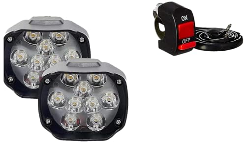 Image of waterproof 9 LED shilon headlight with switch for Suzuki Access 125