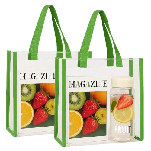 2-Pack Clear Toteag for Stadium Events, Large Transparent Lunch Bag for Sports Games & Concerts, 12