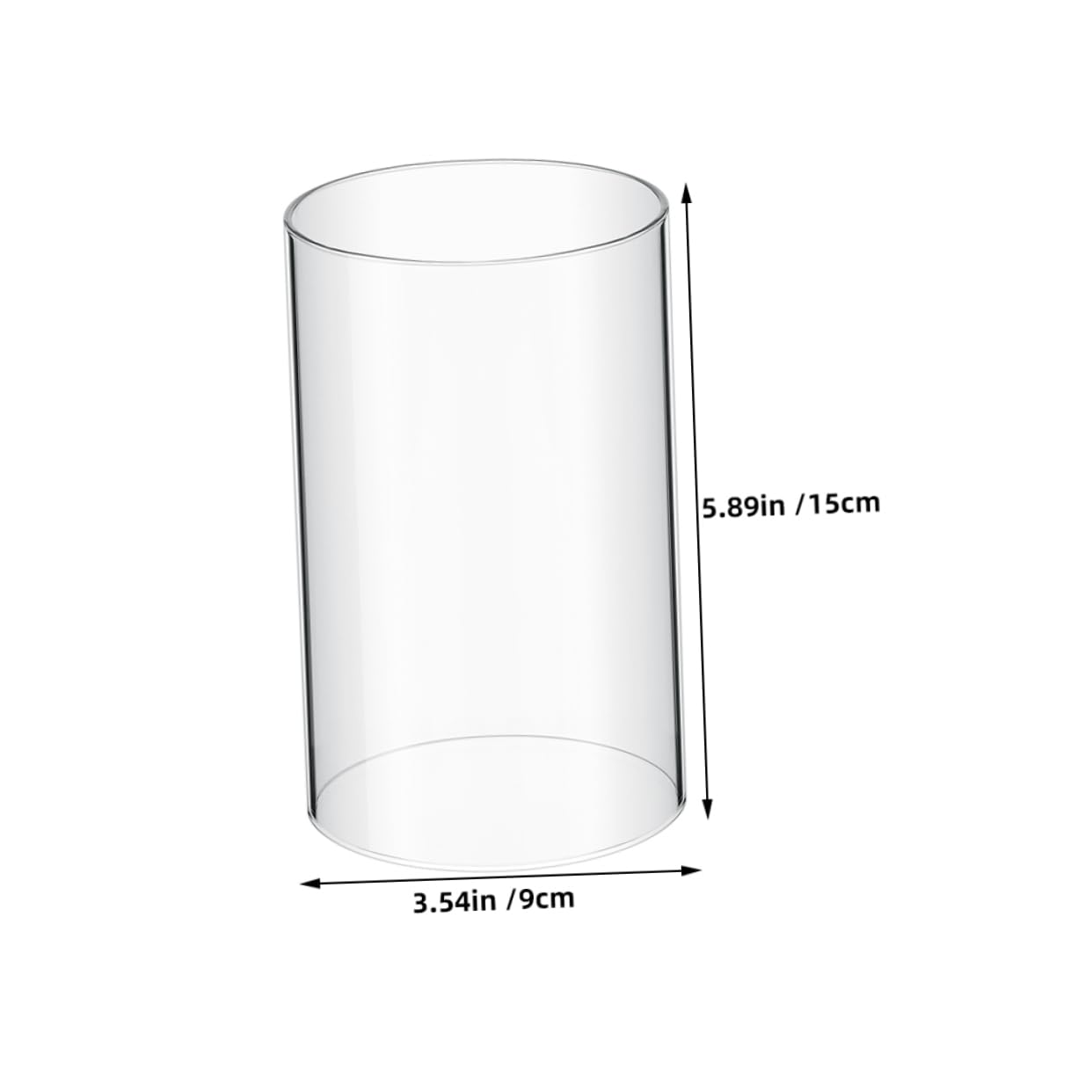 POPETPOP Pantalla Cilíndrica Acabado Pulido y Liso de Vidrio Transparente para Vela Cubierta Decorativa Antiviento para Decoración del Hogar y Proyectos DIY