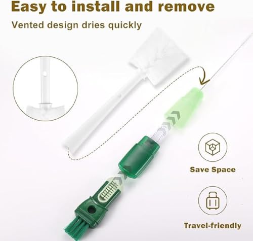 Image of 5 in 1 Bottle Cleaner Brush with 14 Inch Long Handle Washing Bottle Cleaning Brushes for Narrow Neck Water Bottles Tumblers Straws Coffee Mugs Sport Bottles Flasks and Thermos Lid Cup Brush