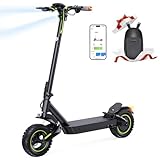 isinwheel S10Max Electric Scooter, 1000W Powerful Motor, 10” Off-Road Pneumatic Tires, Max 37 Miles Long Range, 28 MPH Top Speed, Dual Suspension & Turn Signal, Foldable Scooter for Adults
