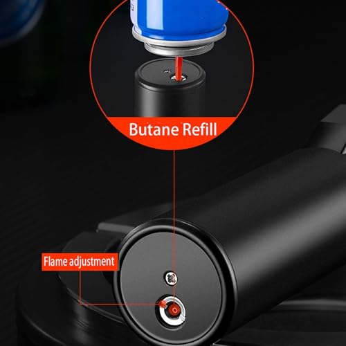 Encendedor de butano resistente al viento con llama ajustable miniatura 7