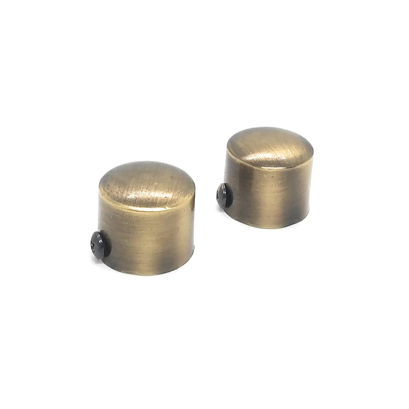 Simple Curtain End Caps/Finials for a 1 inch Pipe/Rod, Colour - Antique Gold Round, 2 Pieces