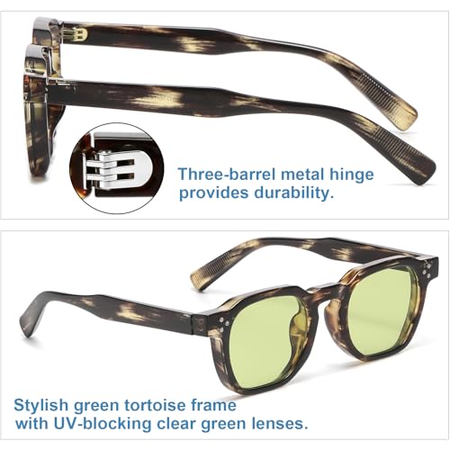 Image of Gleyemor Stylish Retro Sunglasses for Men Women Fashion Vintage Square Sunglasses UV400 Protection Shades