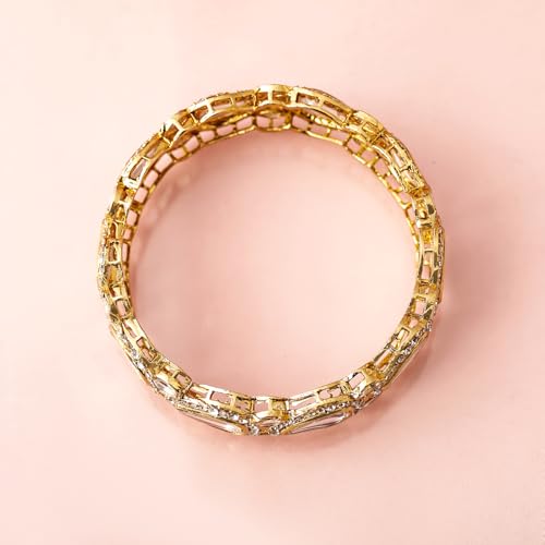 Image of Rubans Bangles Set of 2 Cubic Zirconia Ethnic Stylish Jewellery Gift for Women & Girls
