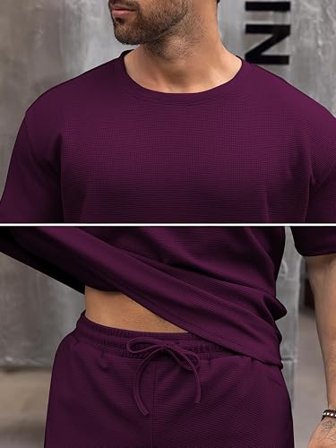 Image of Vogaan Men's T-Shirt and Shorts Set | Top & Shorts Night Suits Set | Night Wear for Men