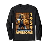 66th birthday bear legends september 1959 66 years old mens maglia a manica
