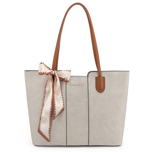 Montana West Tote Bags for Women Medium Top Handle Satchel Purses Large Shoulder Handbag Hobo Bags Tan MWC-323TN