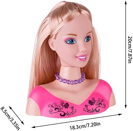 TARS Makeup Pretend Playset 34Pcs Hairdressing Styling Head Doll Hairstyle Educational Toy Gift with Hair Dryer for Kids Girls