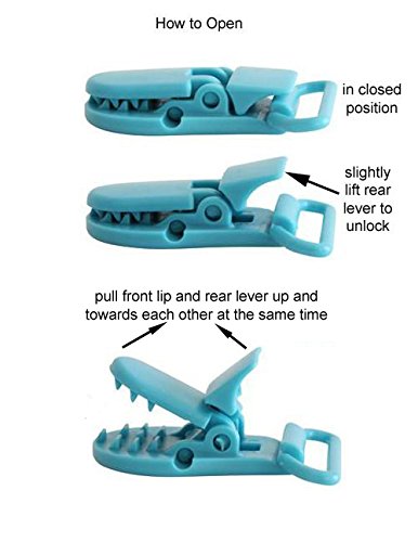 20 KAMsnaps® Lead-Tested Starter Pack 1" KAM Plastic Pacifier Clips/Suspender Clips for DIY Binky Paci Dummy Soother Toy Teething Ring Leash Bib Snap Holder Clip Snap