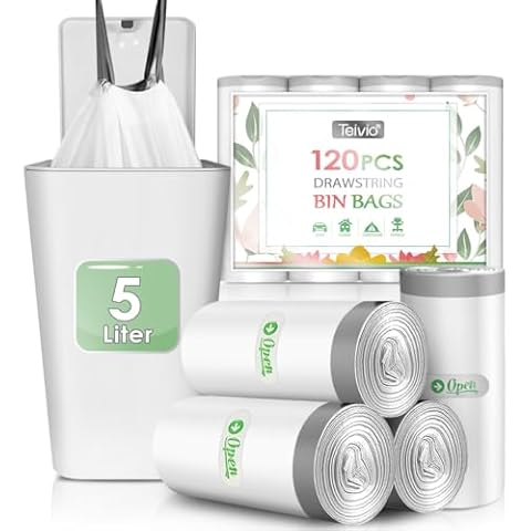 Teivio 5L Strong Drawstring Bin Liners Cover