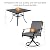 Grand patio 5-Piece Patio Dining Set for 4, E-Coated Outdoor Dining Set Swivel Patio Dining Chairs with Olefin Cushions & 1 Black Square Faux Woodgrain Dining Table with 1.5”Market Umbrella Hole