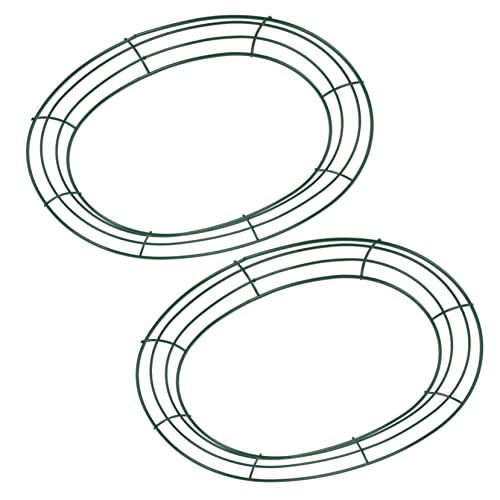 MUCKLILY 2pcs Shaped Wreath Frames for Crafting Sturdy Base for Easter Decor Smooth Finish for Beautiful Wreaths for Festival Scene Hanging Wire Hoops for Use