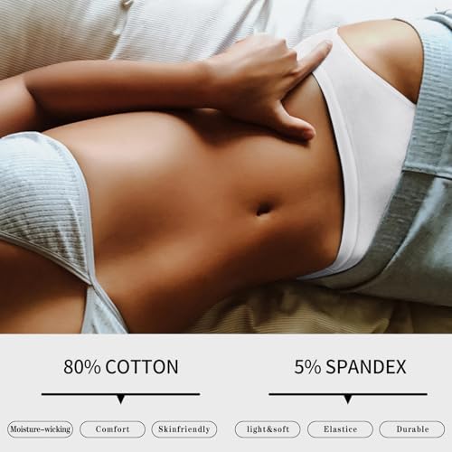 Image of Eiggam Women's Cotton Bikini Panties,High-Cut Full Coverage Stretch Cool Underwear for Women
