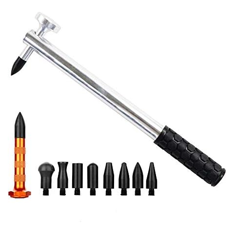 SFASTER Professional Paintless Dent Repair Hammer Tool Kits Aluminum Dent Hammer with 9 Heads Tap Down Tools Set for Car Dent Repair Cover