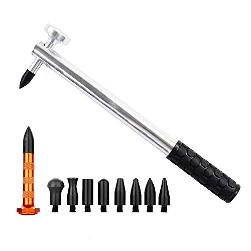 SFASTER Kit de herramientas profesional de reparación de abolladuras de aluminio con 9 cabezales, juego de herramientas para reparación de abolladuras de coche Cover