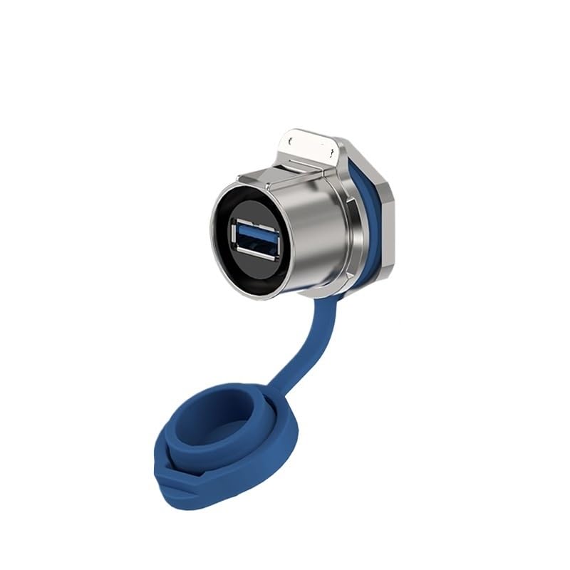 Industrial Waterproof Socket with Wire Male and Female Interface Transmission LP24 Type U3.0 Panel Data Connector .6 m line(EW LP24L USB3.0 Panel Female Socket)