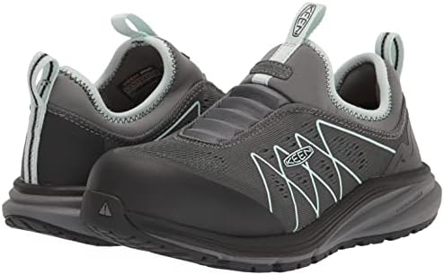 KEEN Utility Women's Vista Energy Shift Low Height Composite Toe Slip On Industrial Work Shoes, Steel Grey/Blue Glass, 8 | Image 6